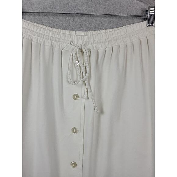 Bechamel 100% Cotton White Floral Embroidered Pull On Maxi Skirt Women's Large - Picture 3 of 10